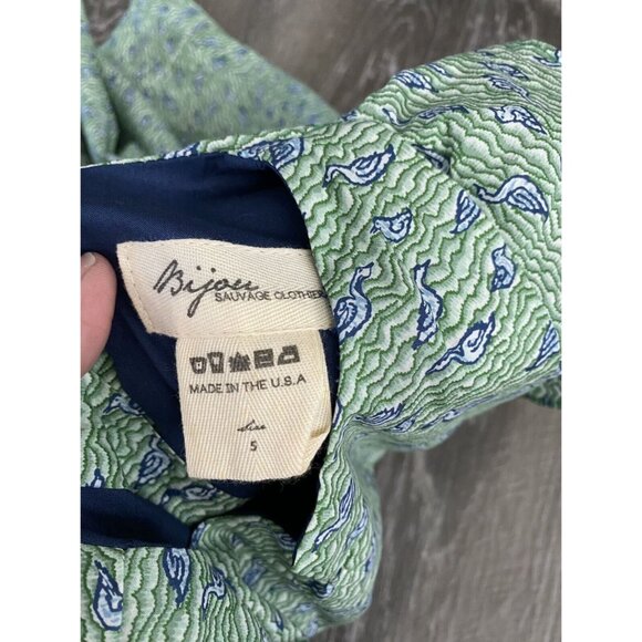 Bijou Sauvage Green Bird Dress Size 5 - Picture 4 of 4